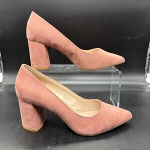 Kelly & Katie Pink Rosewell Suede Heels 3" Pointed Toe Size 8.5